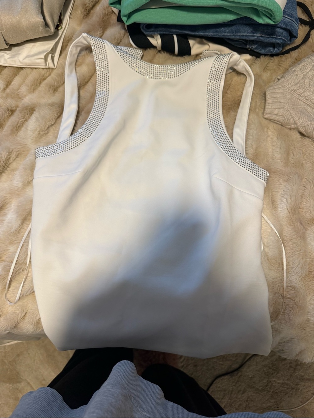 Zara White Lace-Trim Racerback Camisole